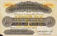 p1B from East Africa: 10 Rupees from 1905
